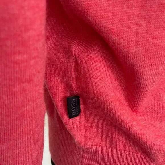 New Hugo Boss Sweater V Neck Pink Sweater